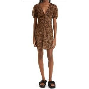 🔴STAUD‎   Milla Puff Sleeve Dress In Leopard